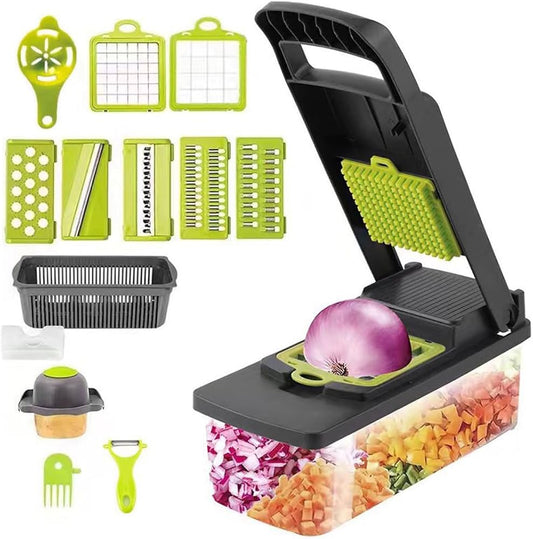 Coupe-Légumes Multifonction 16 en 1 avec hachoir à épices