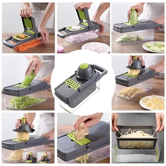 Coupe-Légumes Multifonction 16 en 1 avec hachoir à épices